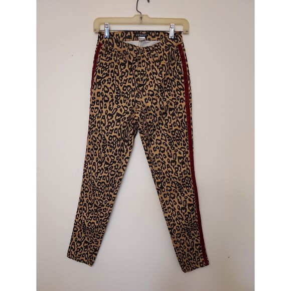 Venus Womens Leopard Print With Red Stripe Casual Pants Size 4 - Picture 1 of 3
